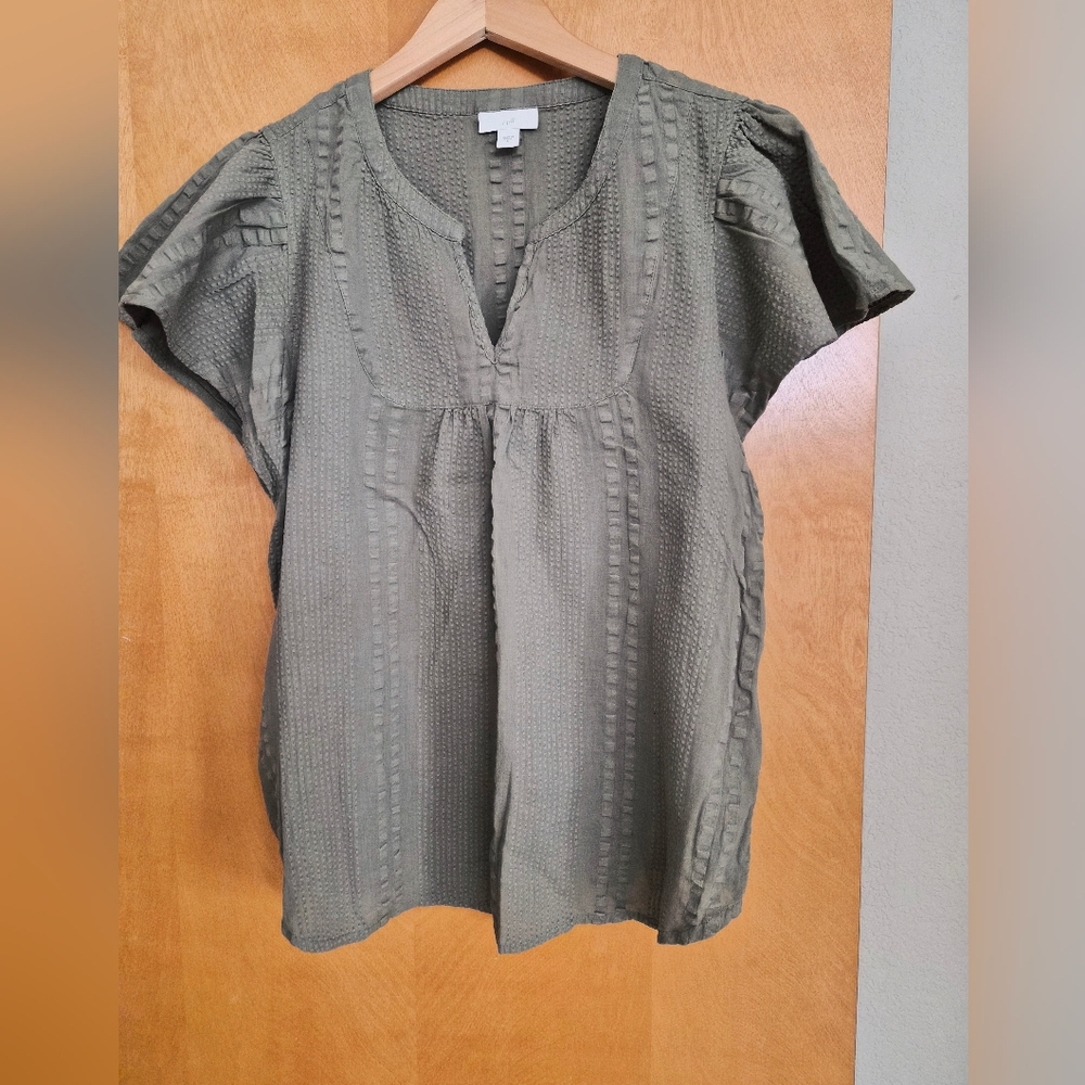 J. Jill Sage Green Textured Blouse